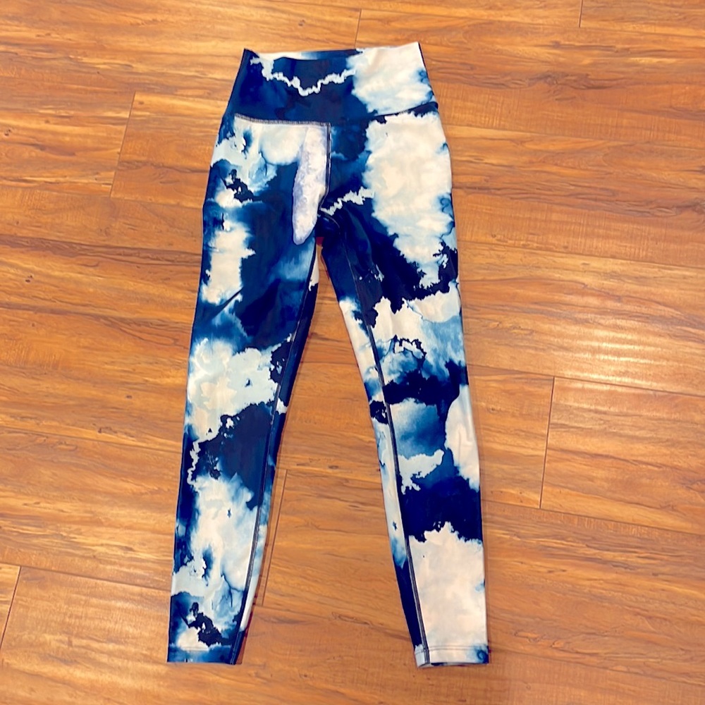 Sage Collective blue watercolor high waist leggings, XS